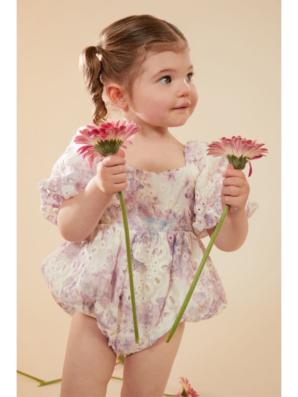 Bardot Junior Ellory Embroidered Romper Lilac Lily 12-18months